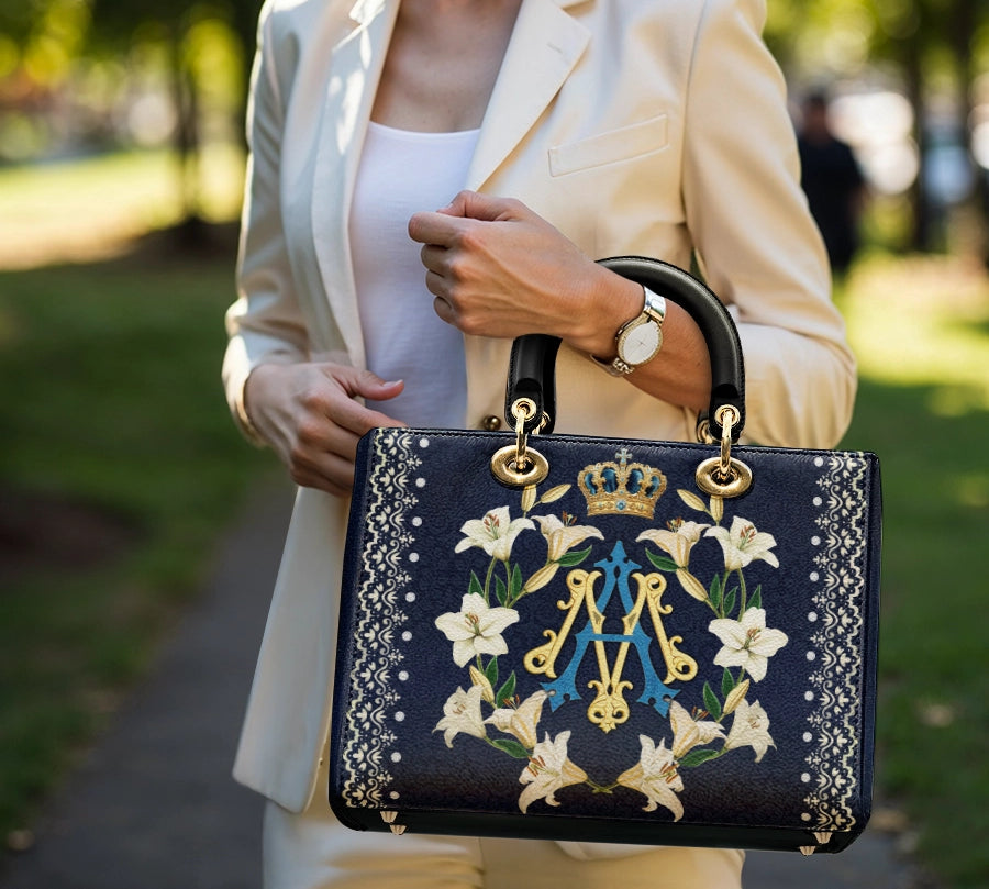 Catholight Crown Of Grace Lady Leather Bag