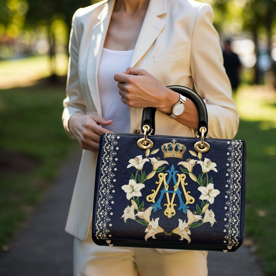 Catholight Crown Of Grace Lady Leather Bag