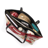 Catholight  Blooming With Faith Personalized Leather Tote Bag