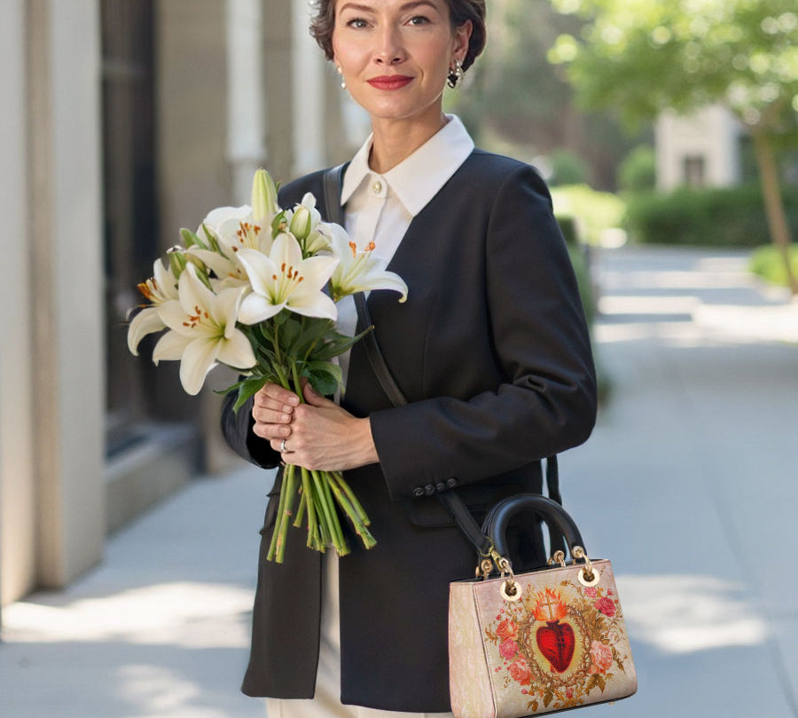 Catholight Sacred Heart of Grace Lady Leather Bag