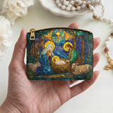 Catholight Holy Nativity Leather Rosary Pouch