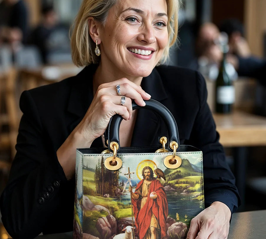 Catholight Saint John The Baptist Shepherd Lady Leather Bag