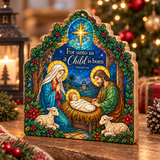 Catholight Holy Nativity Wooden Faith Block