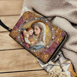 Divine Madonna And Child 皮革钱包