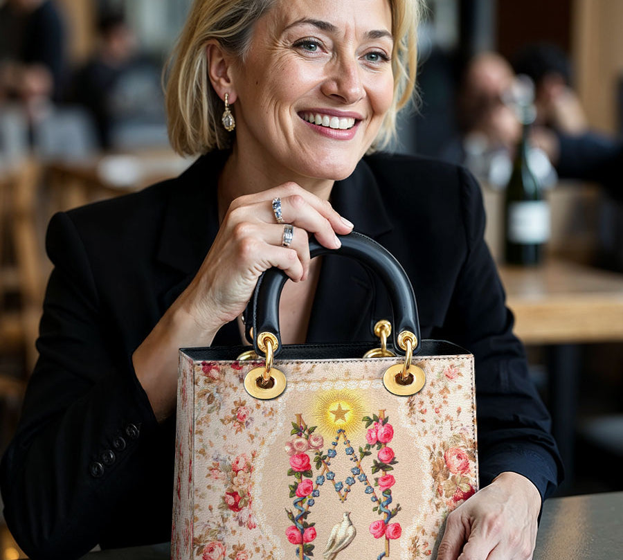 Catholight Roses of the Rosary Lady Leather Bag