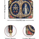 Catholight  Holy Mother Devotional  Leather Rosary Pouch