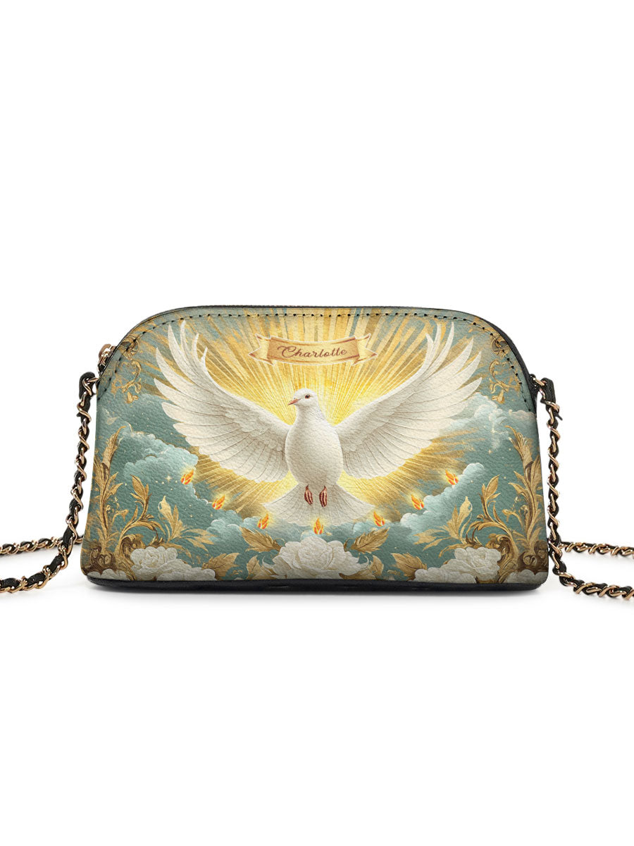 Catholight Grace of the Holy Spirit Personalized Leather Crossbody Bag