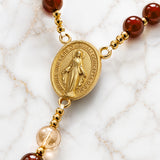 Catholight Precious Blood Red Quartz Rosary
