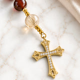 Catholight Precious Blood Red Quartz Rosary