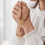 Catholight Precious Blood Red Quartz Rosary
